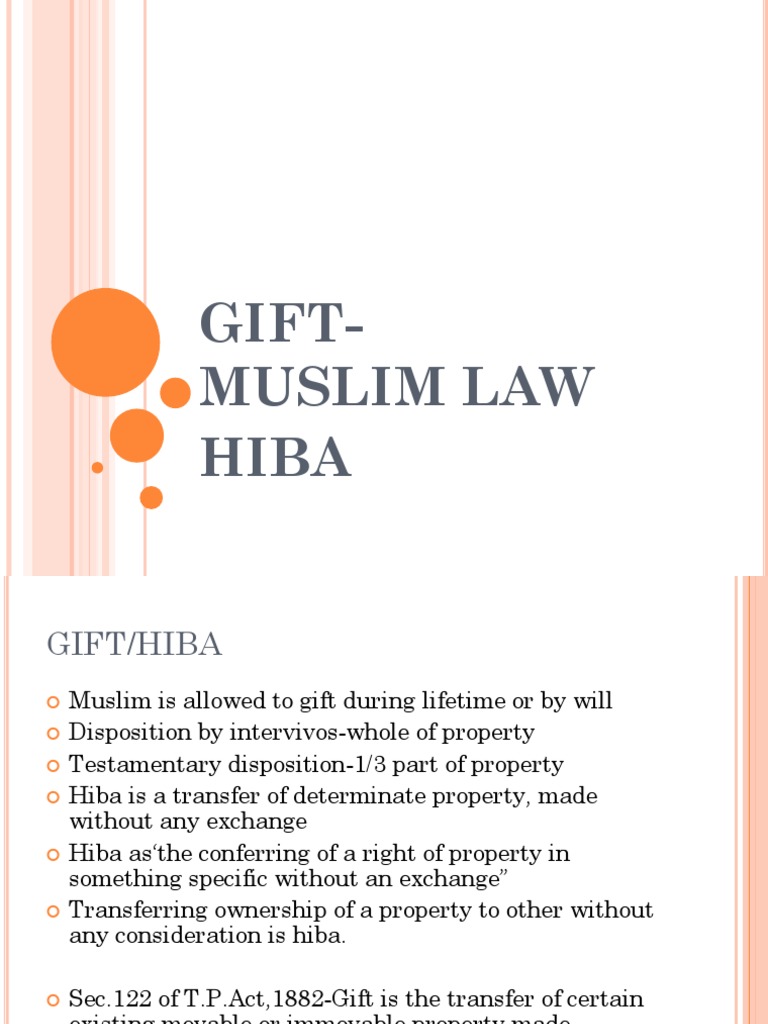 GiftMuslim Law Hiba PDF Property Ownership