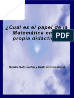 El papel de la Matemática en su propia didáctica