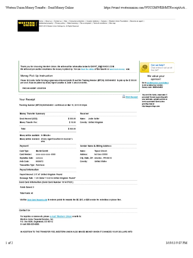 Jodie Present | PDF | Western Union | Wire Transfer