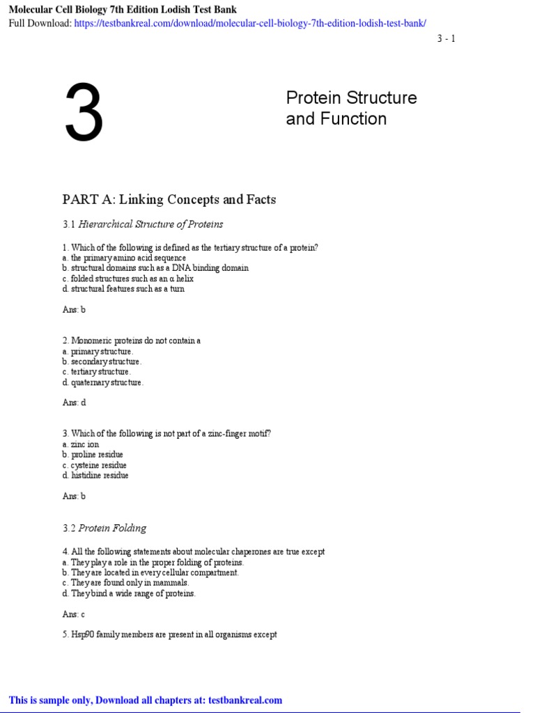 Molecular Cell Biology 7th Edition Lodish Test Bank | PDF | Gel