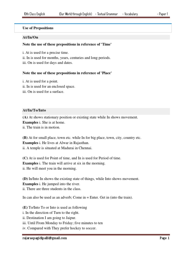 10th Class English Textual Grammar And Vocabulary Our World Through English Ssc Material Telangana State English Language Irony