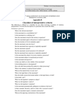 Checklist of Interpretative Criteria: Appendix B
