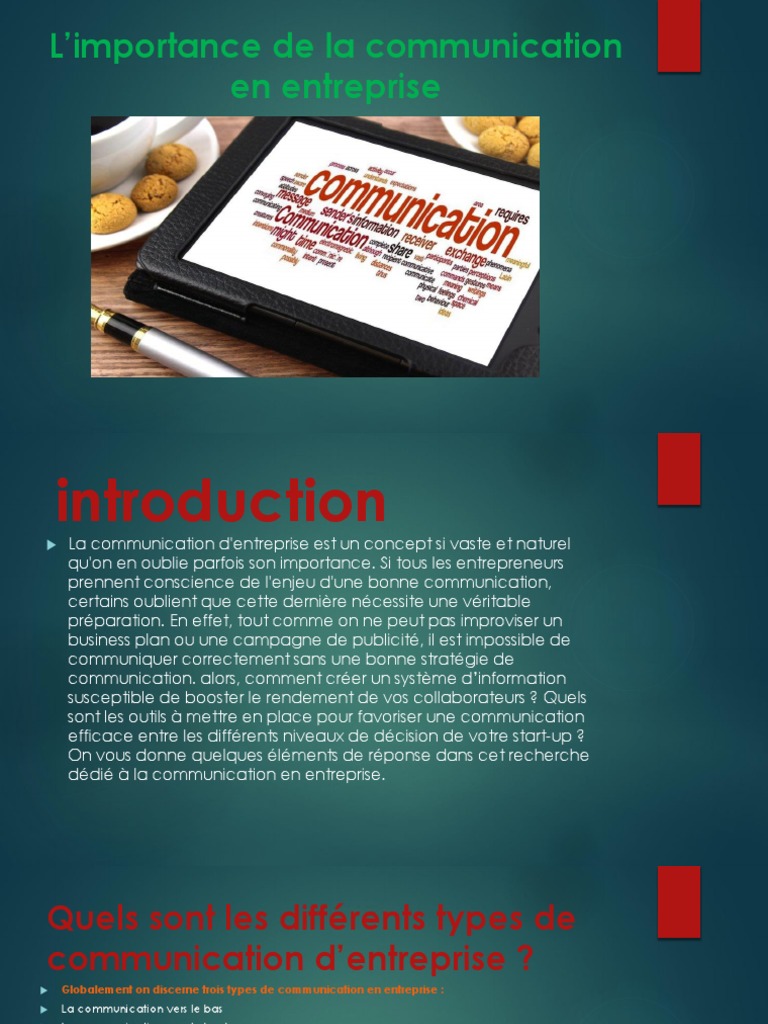 L'Importance de La Communication en Entreprise | PDF | la communication ...