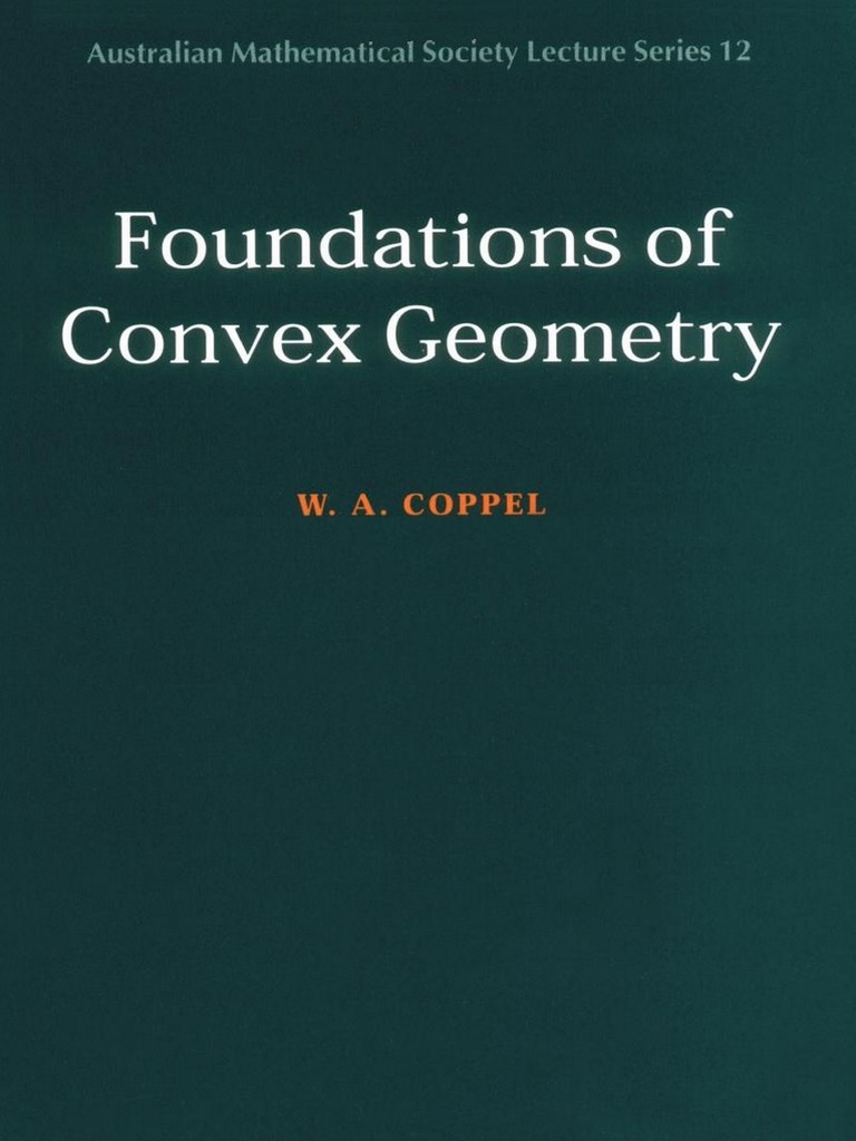 Foundations of Convex Geometry PDF | PDF | Euclidean Space | Axiom