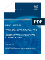 Electrical Specification for 161mm2 Contact Wire