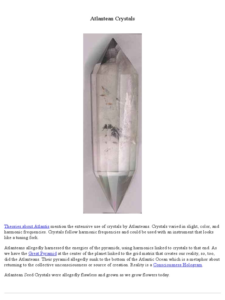 Atlantean Crystal Technology Explained | PDF | Atlantis | Moon