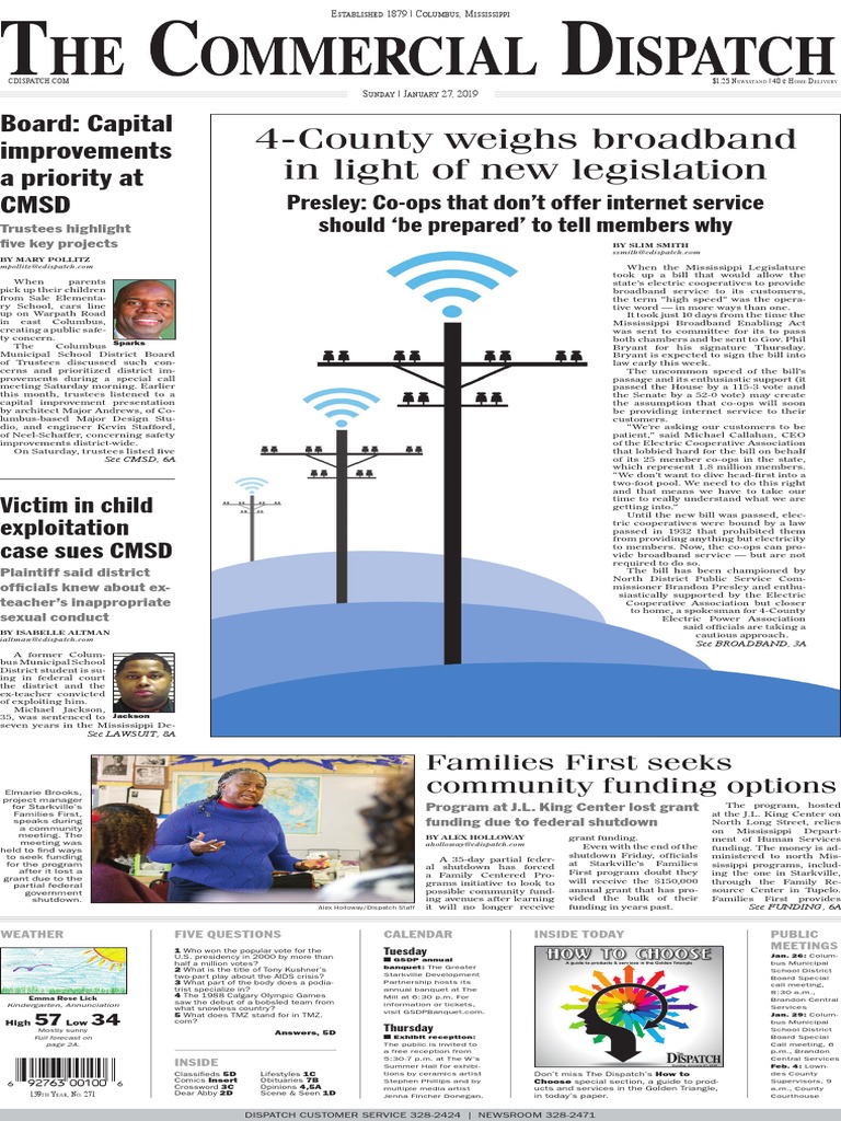 Commercial Dispatch Eedition 1-27-19, PDF, Mississippi