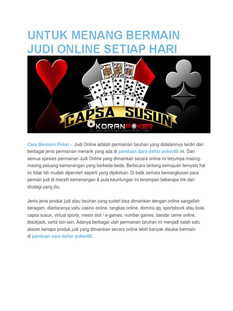 trik menang judi dana pemula