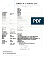 Vehicle Controls List