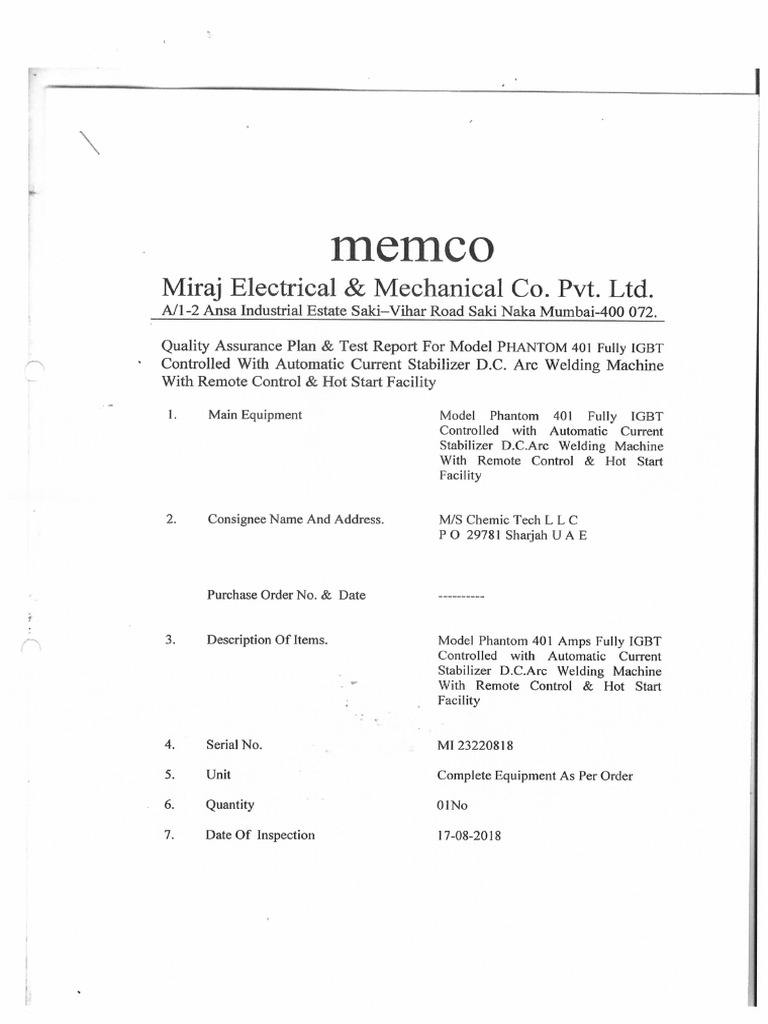 Memco Welding Machine Manual PDF Welding Construction