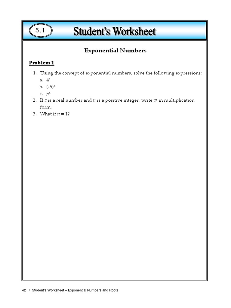 Worksheet 5.1 - 5.2 Math PDF | PDF | Exponentiation | Numbers