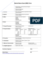 Brief Mental Status Exam (MSE) Form: Practitioner Signature Date