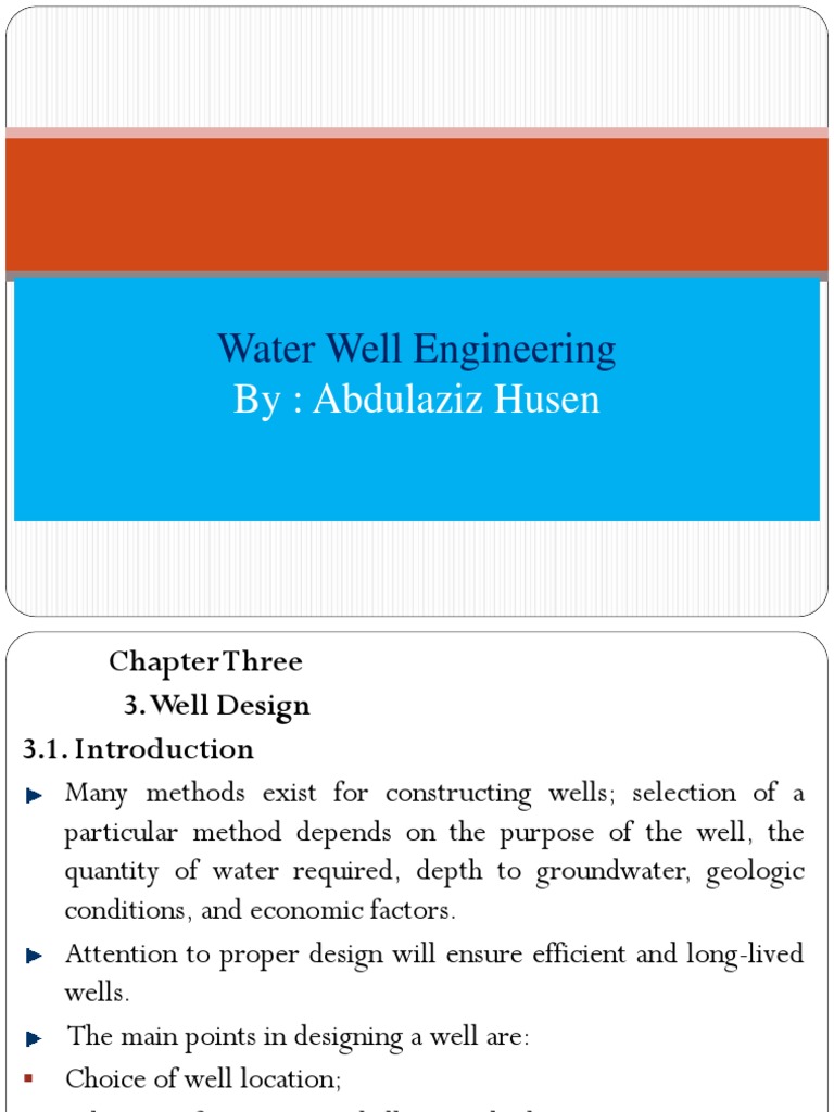 Well Design Pdf Aquifer Sand