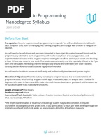 Introduction To Programming Nanodegree Syllabus: Before You Start