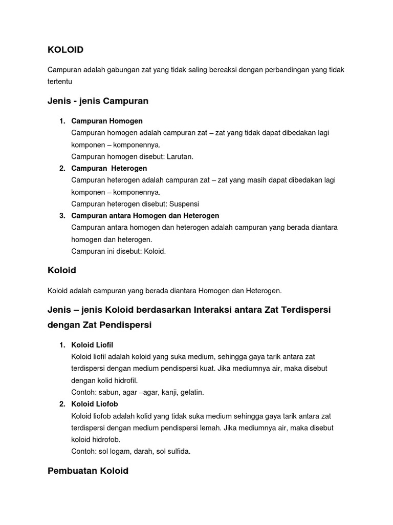Koloid 1 Campuran Homogen