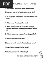 Coffee Lover Questionnaire