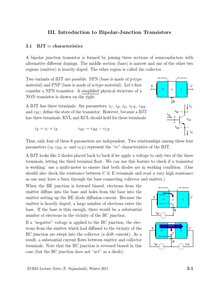 BJT Operation and Characteristics Overview | PDF | Bipolar Junction ...