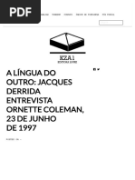 A Língua Do Outro_ Jacques Derrida Entrevista Ornette Coleman, 23 de Junho de 1997 _ Editora Kza1