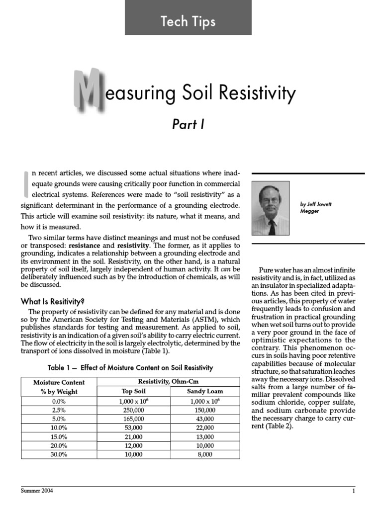 Measuring Soil Resistivity PDF | PDF | Electrical Resistivity And ...