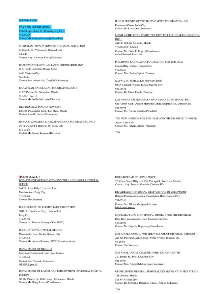 Deaf Mute Foundation PDF Metro Manila Philippines