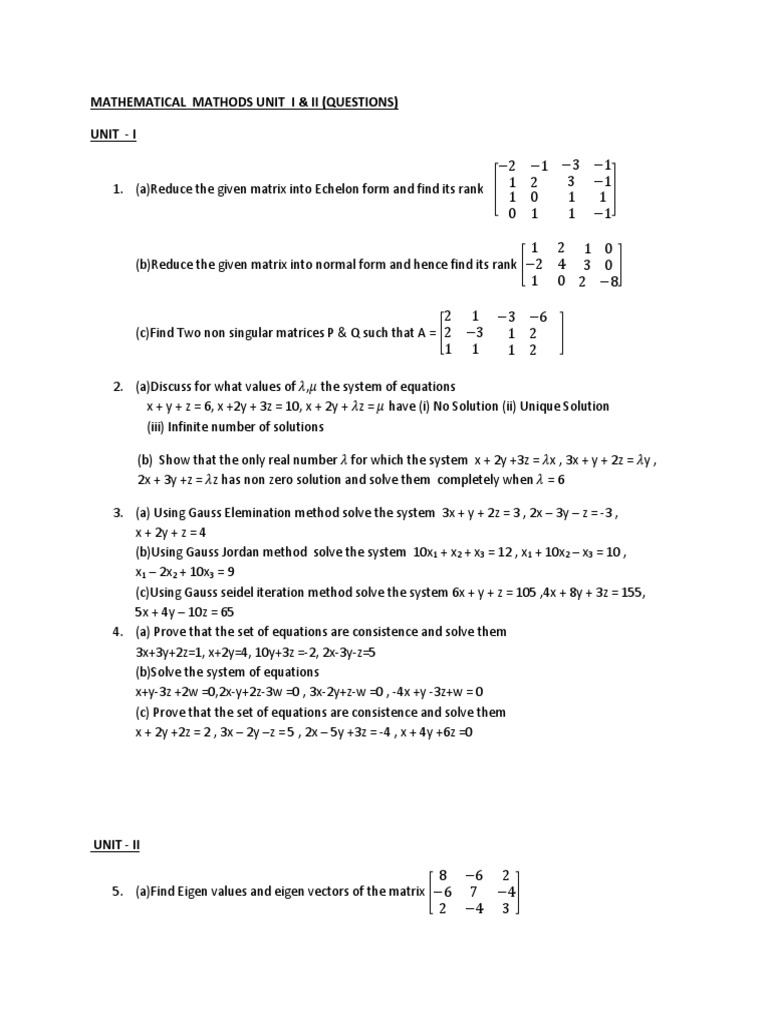 Mm Prefinal Pdf Eigenvalues And Eigenvectors Matrix Mathematics