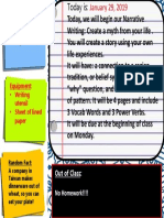 Goal:: Equipment: Writing Utensil Sheet of Lined Paper