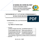 Aplicación de la 1ra y 2da ley de la termodinámica en una cocina mejorada