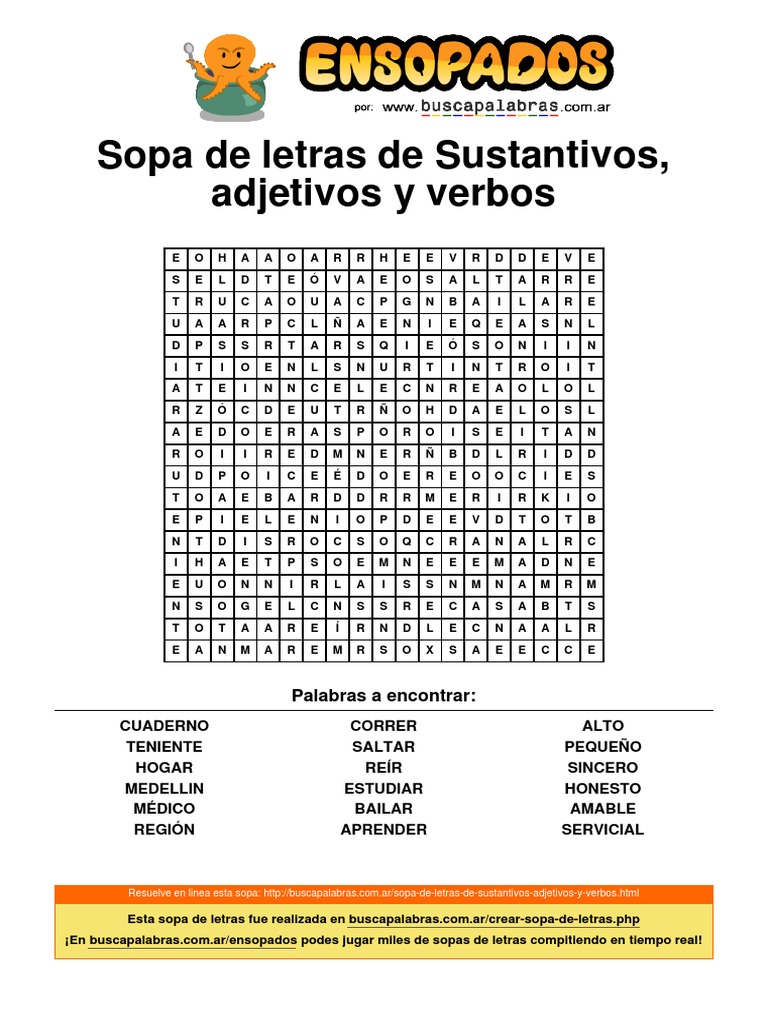 Sopas de Letras para Quinto | PDF