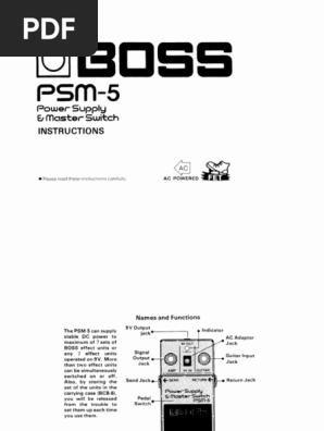 BOSS 1982年製 PSM-5 箱、ケーブル、取説、ステッカー付属 PSM-5 Power Supply & Master Switch（パワーサプライ＆マスター