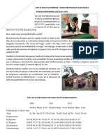 Tasas de alfabetismo en Guatemala según sexo y departamento