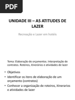 Unidade III – as Atitudes de Lazer 