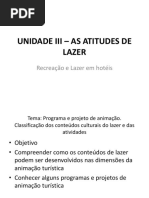 Unidade III – as Atitudes de Lazer Aula