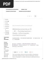 BIBLIOTECONOMIA E CIÊNCIA DA INFORMAÇÃO