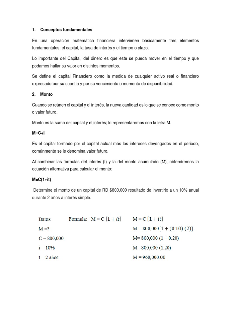 Fundamentos de Matemáticas Financieras | PDF | Interés | Capital (economía)