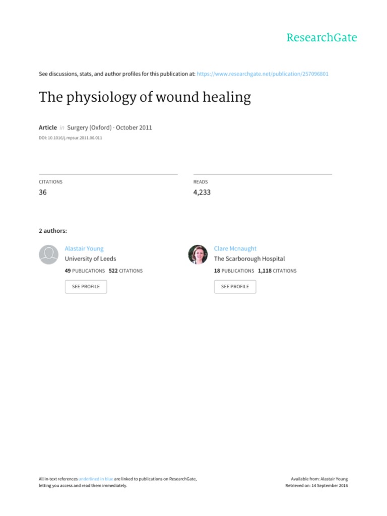 Principles of Wound Healing | PDF | Wound Healing | Platelet