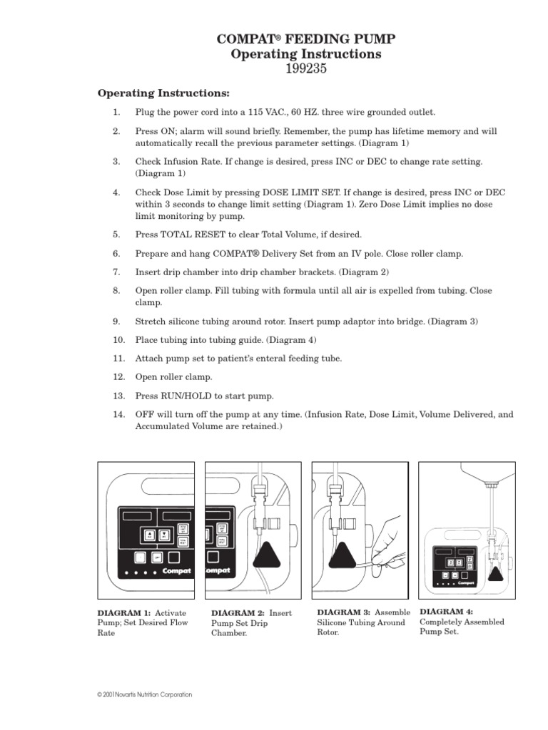 Compat Feeding Pump Operating Instructions PDF Intravenous Therapy