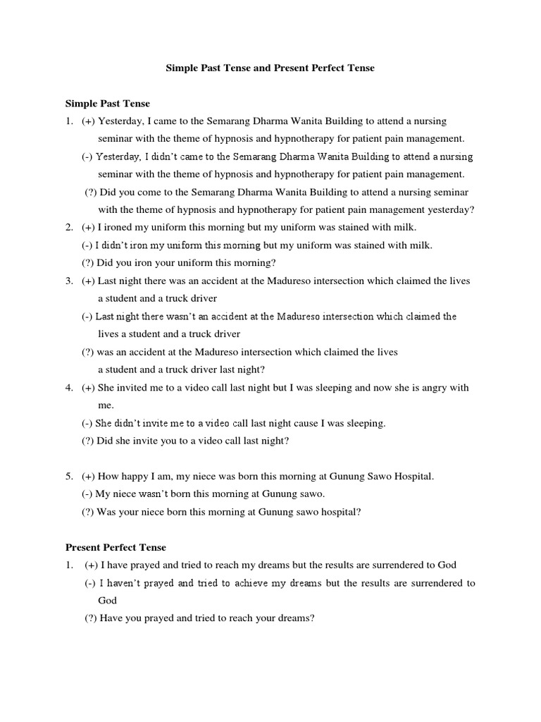 Simple Past vs Present Perfect Tense | PDF | Language Arts & Discipline