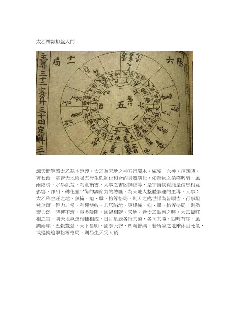 太乙神數排盤入門| PDF