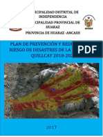 Plan de Prevencion y Reduccion Del Riesgo de Desastres de La Subcuenca Quillcay 2018 2021