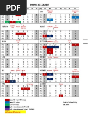 2019 MY Holidays Calendar