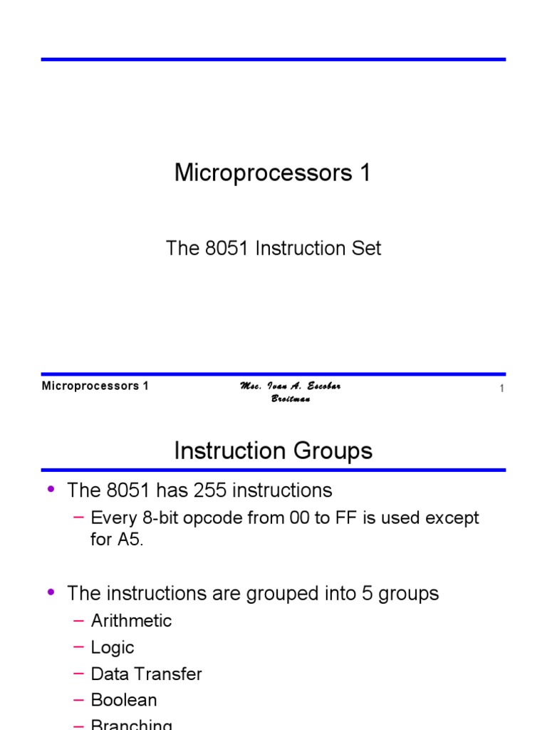 Microprocessors 1 the 8051 instruction set pdf office equipment
