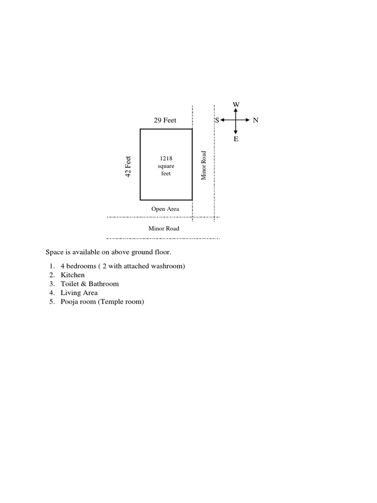4-Bedroom Space for Rent, 1218 Sq Ft | PDF
