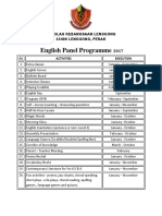 English Panel Programme: Sekolah Kebangsaan Lenggong 33400 Lenggong, Perak