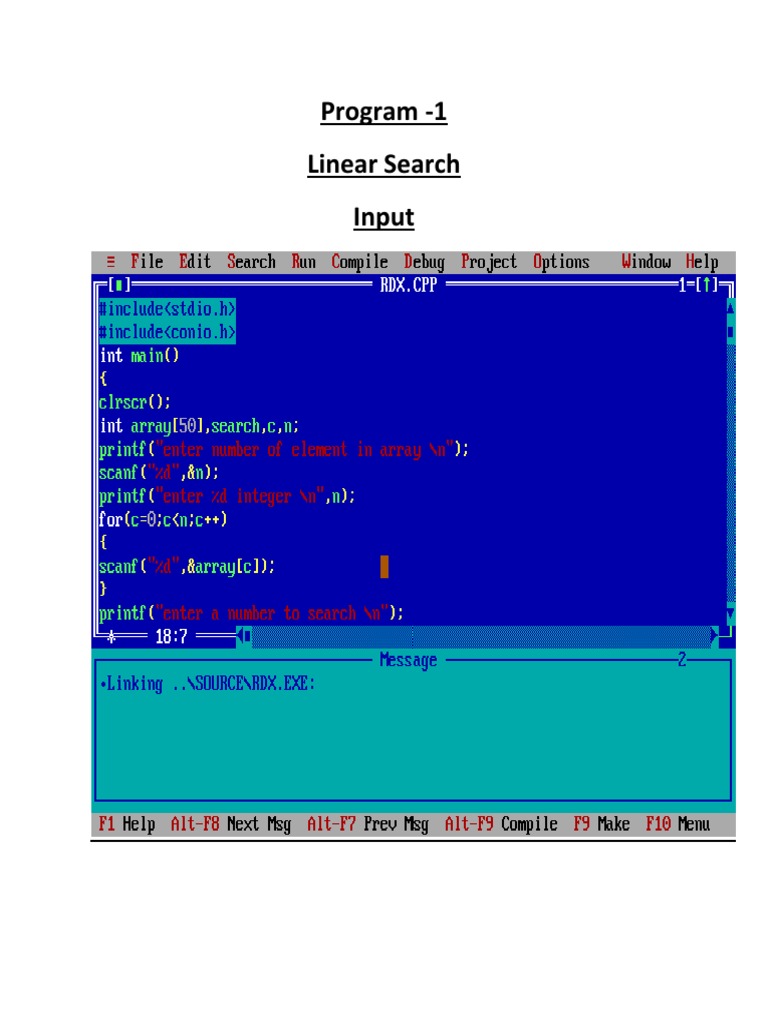 Program - 1 Linear Search Input | PDF