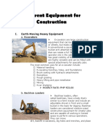 Different Equipment For Construction: I. Earth-Moving Heavy Equipment