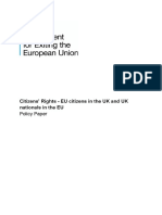 Citizens' Rights - EU Citizens in The UK and UK Nationals in The EU Policy Paper