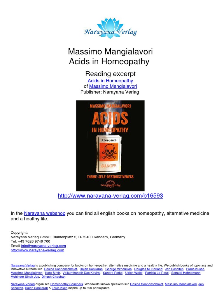 Acids in Homeopathy Massimo Mangialavori.16593 1 PDF Clinical