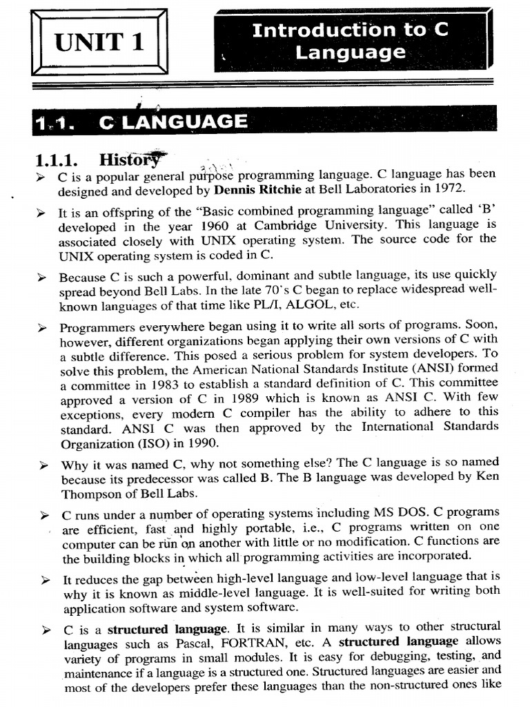 Bca C Language 1 | PDF | Integer (Computer Science) | C (Programming ...