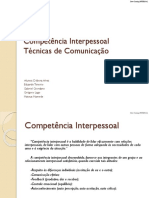 Competência Interpessoal Técnicas de Comunicação