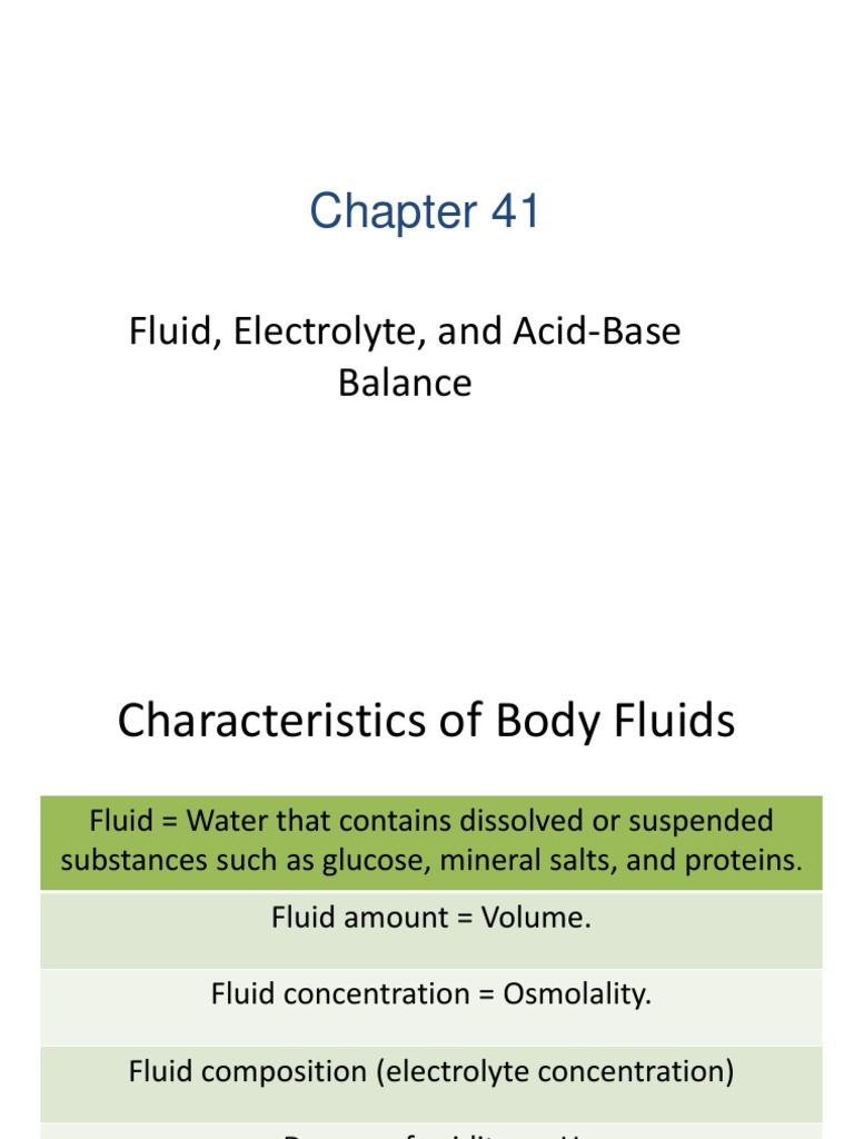 Fluid and Electrolyte Balance Overview | PDF | Dehydration | Electrolyte